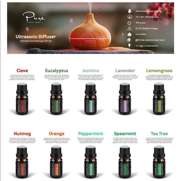 🆕 Ultrasonic Diffuser with 10 Pure Essential Oils - Picture 12 of 13